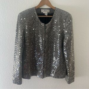 Carlisle Polka Dot Silk Sequins Blazer Jacket Size 14